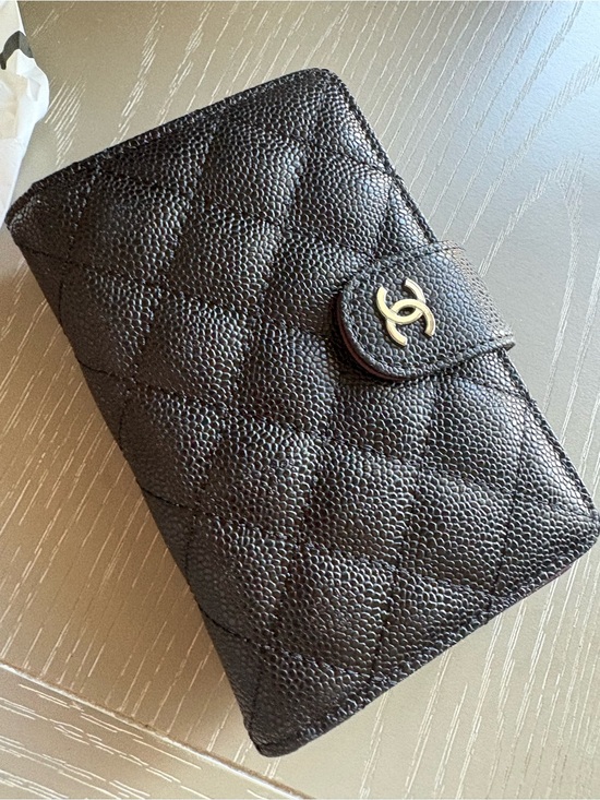 None Accessories - FASHION Black Caviar with Silver Hardware Wallet